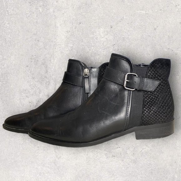 Kenneth Cole Reaction Shoes - Kenneth Cole Reaction Black Leather Chelsea Ankle Boots